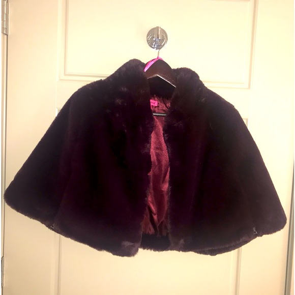 Betsey Johnson Accessories - Betsy Johnson fur shawl cover-up